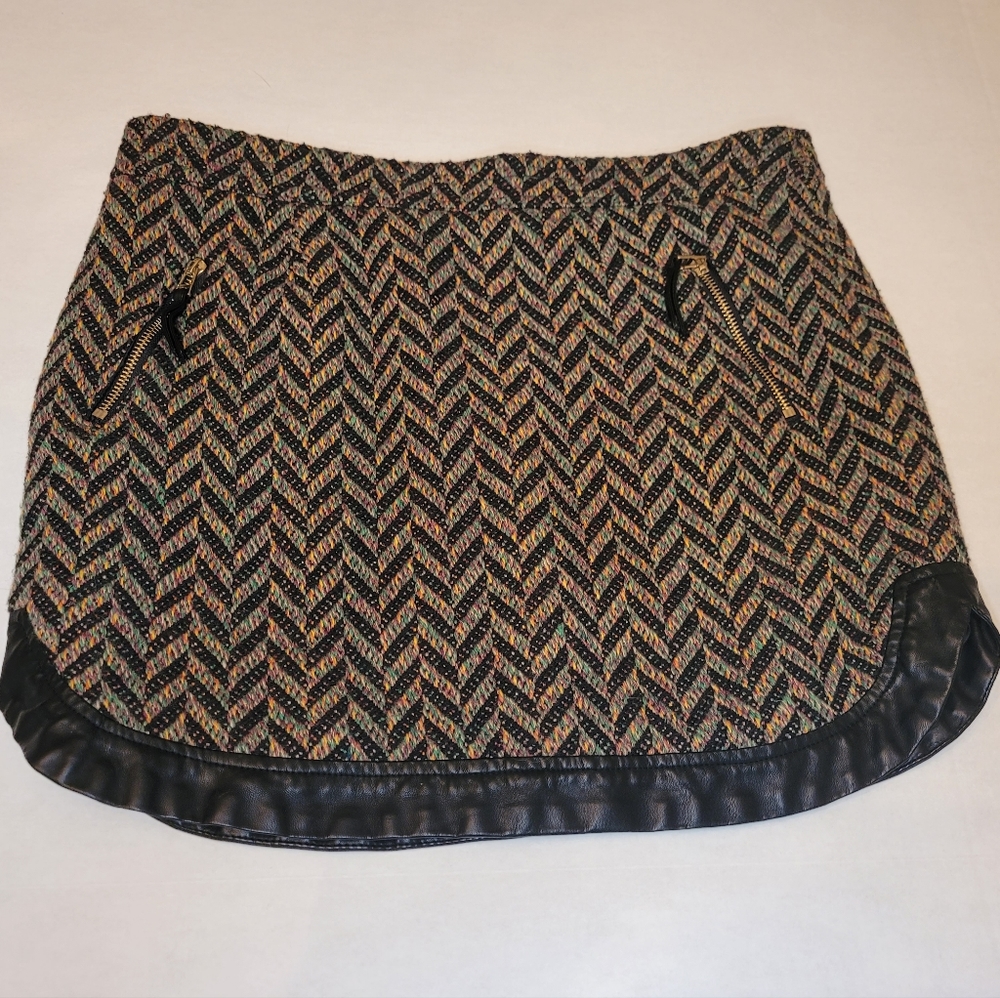 Wool blend mini skirt